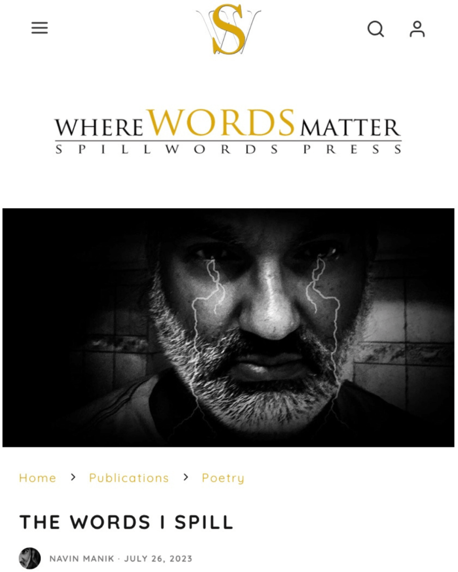 The Words I Spill, published in Spillwords&nbsp;Press